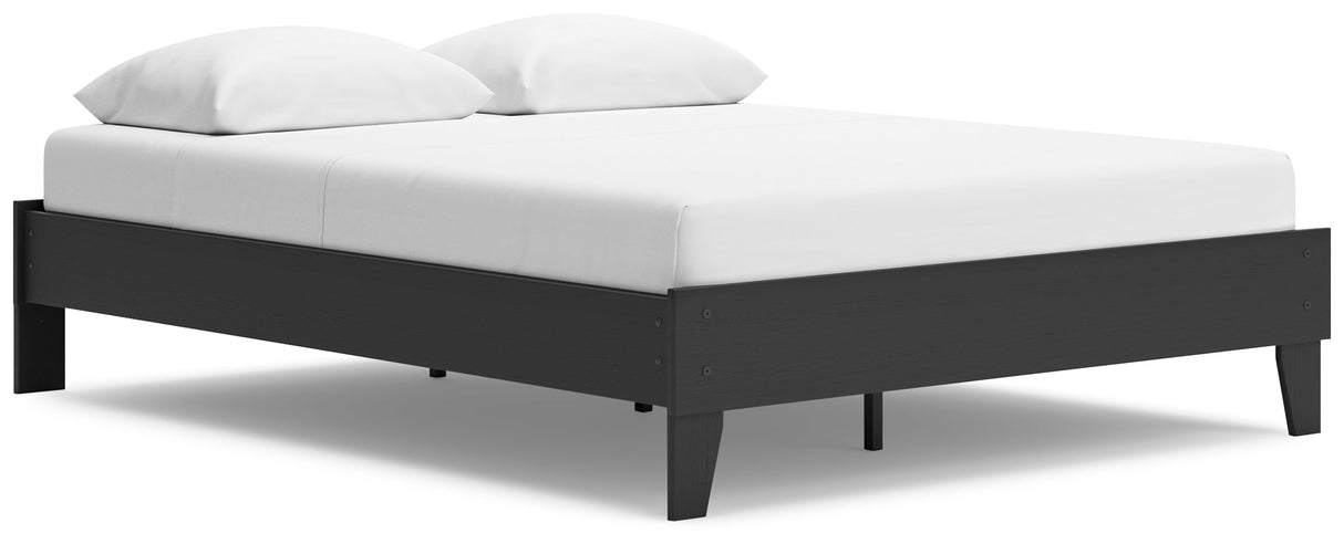 Socalle Black Queen Platform Base Bed by Ashley at Eve Furniture