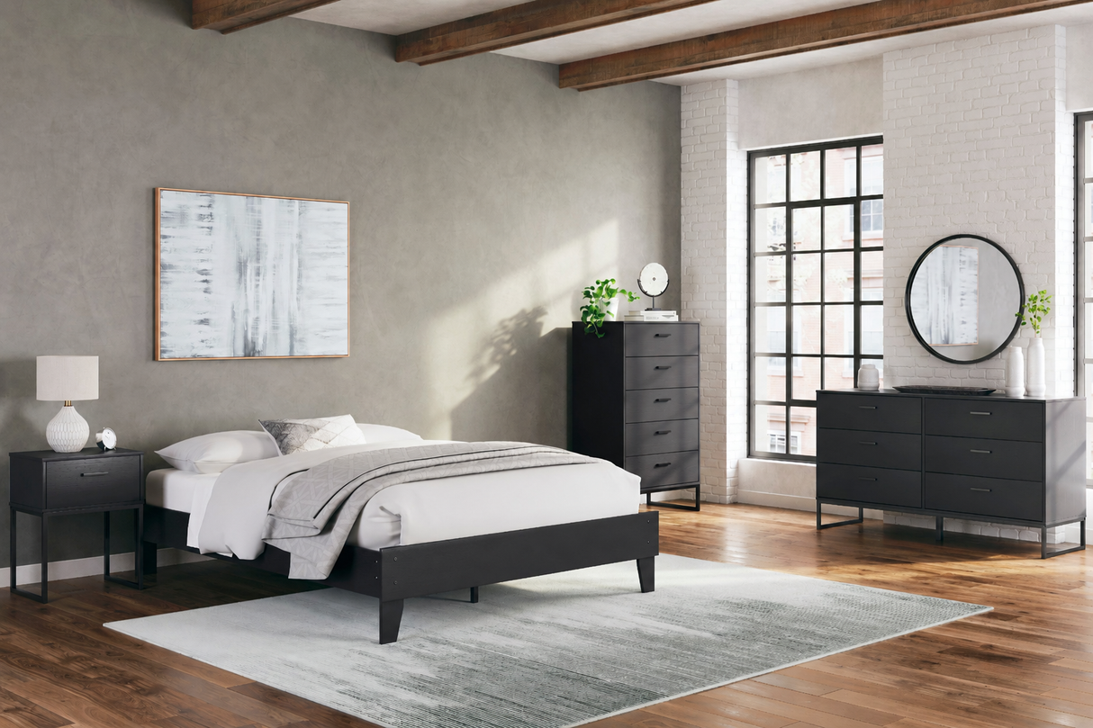 Socalle Black Queen Platform Bedroom Set by Ashley at Eve Furniture