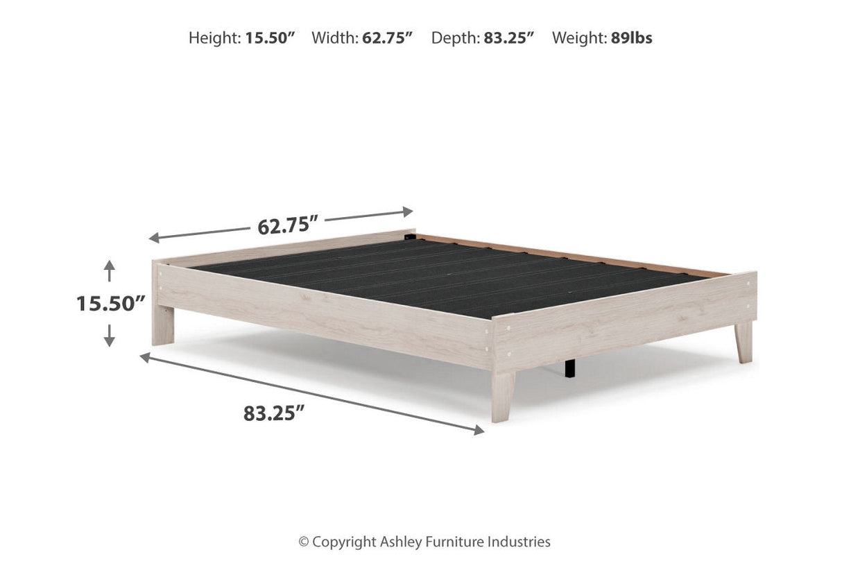 Socalle Light Natural Queen Platform Base Bed by Ashley at Eve Furniture