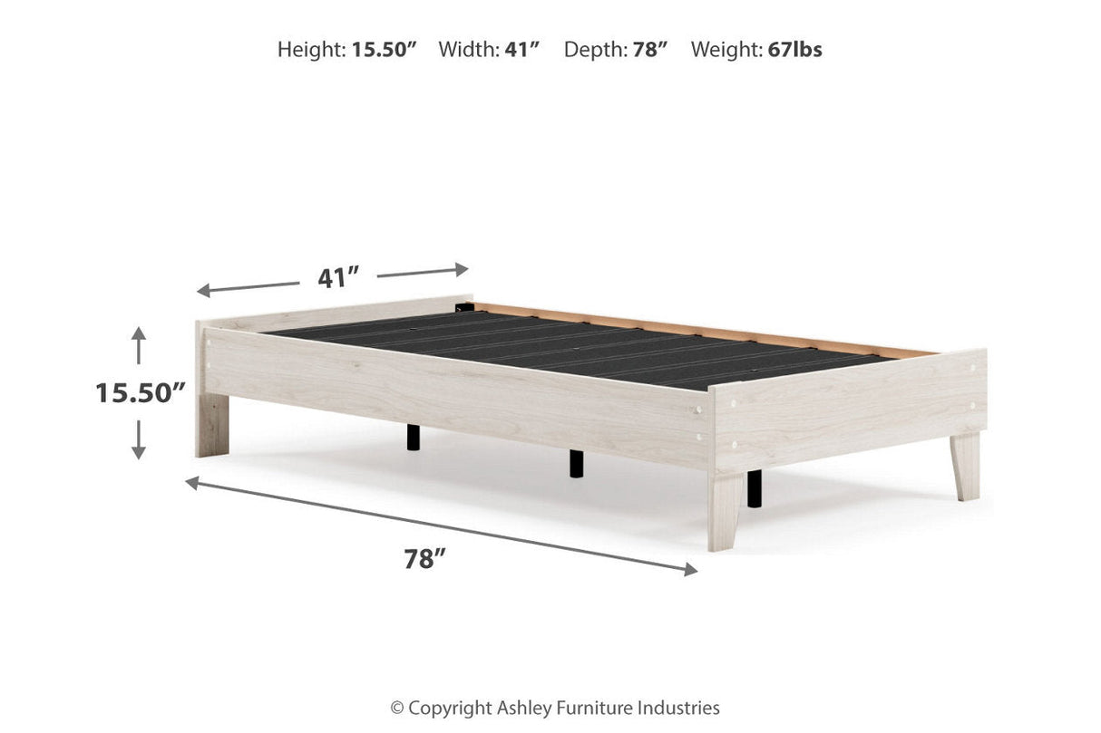 Socalle Light Natural Twin Platform Base Bed by Ashley at Eve Furniture
