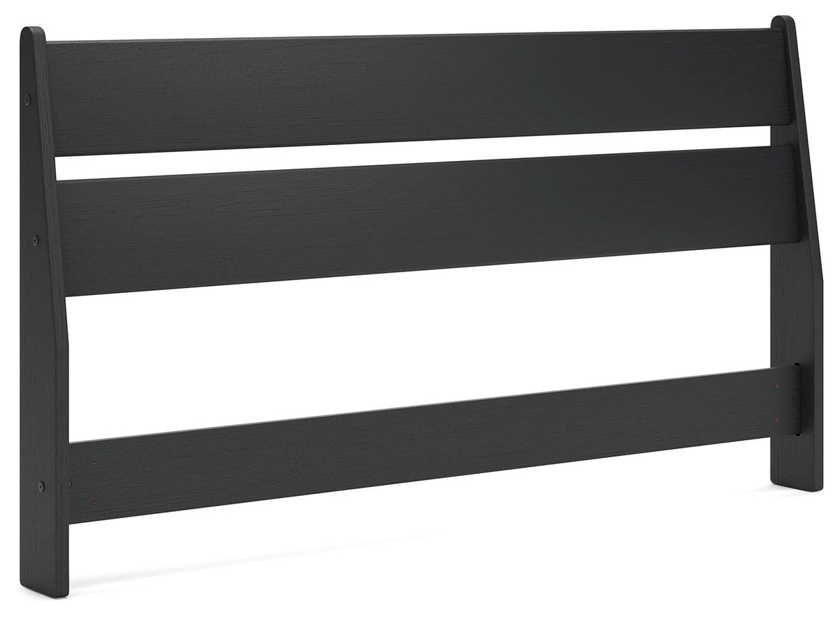 Socalle Queen Panel Headboard with 2 Nightstands in Black by Ashley at Eve Furniture