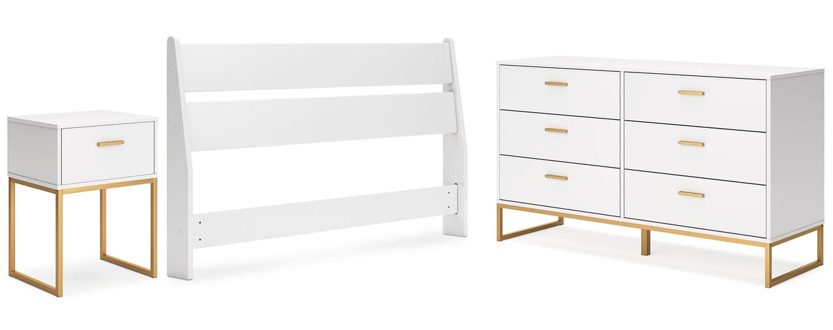 Socalle Queen Panel Headboard with Dresser and Nightstand in Two-tone by Ashley at Eve Furniture
