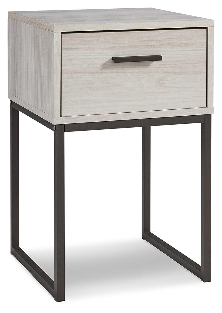 Socalle Queen Platform Bed with 2 Nightstands in Light Natural by Ashley at Eve Furniture