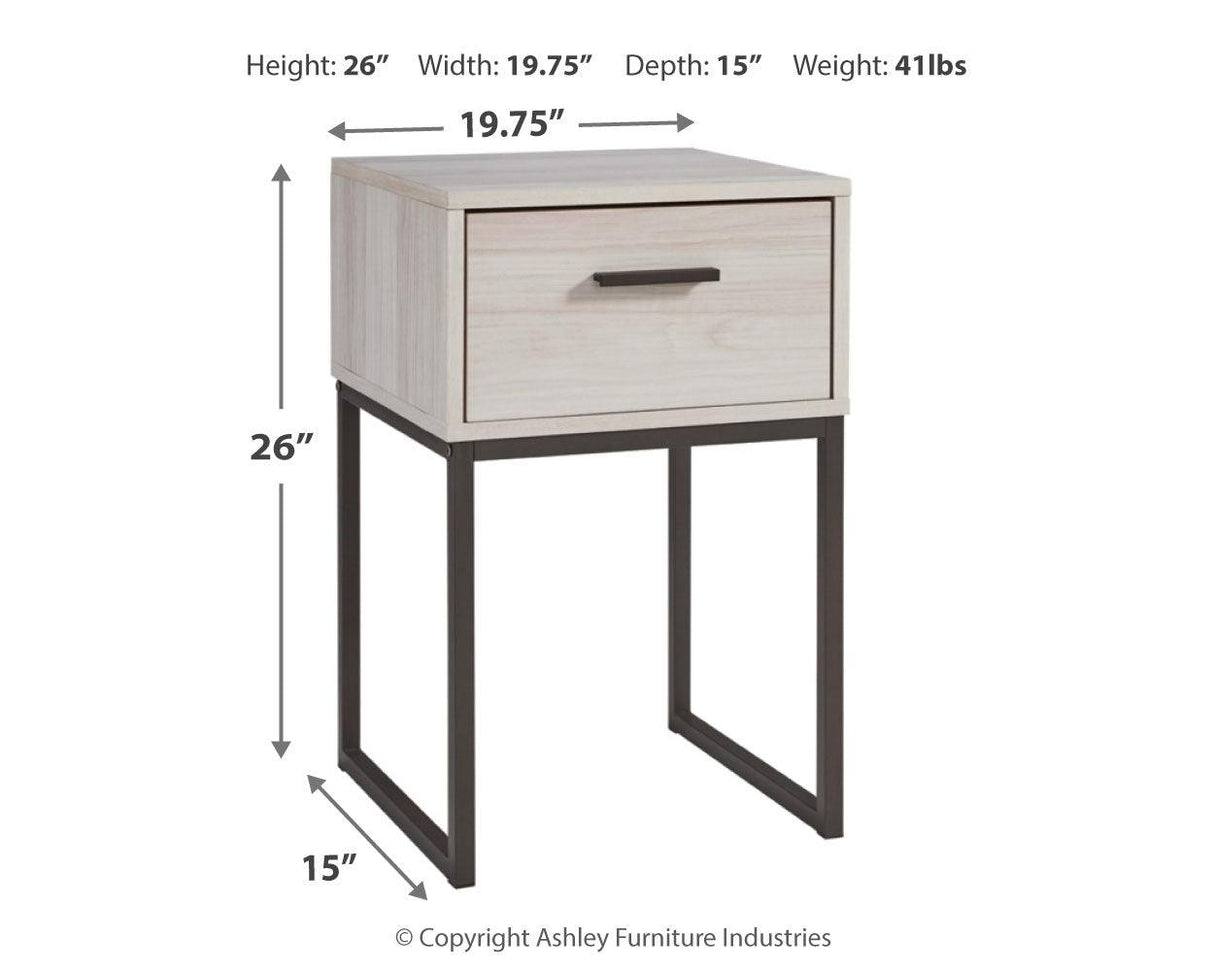 Socalle Queen Platform Bed with 2 Nightstands in Light Natural by Ashley at Eve Furniture