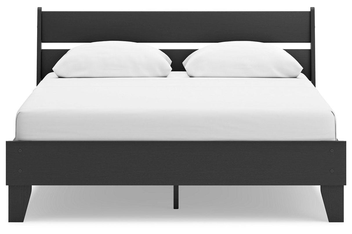 Socalle Black Queen Panel Platform Bed by Ashley at Eve Furniture