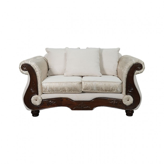 Sodaro Ivory Loveseat by Furniture of America at Eve Furniture
