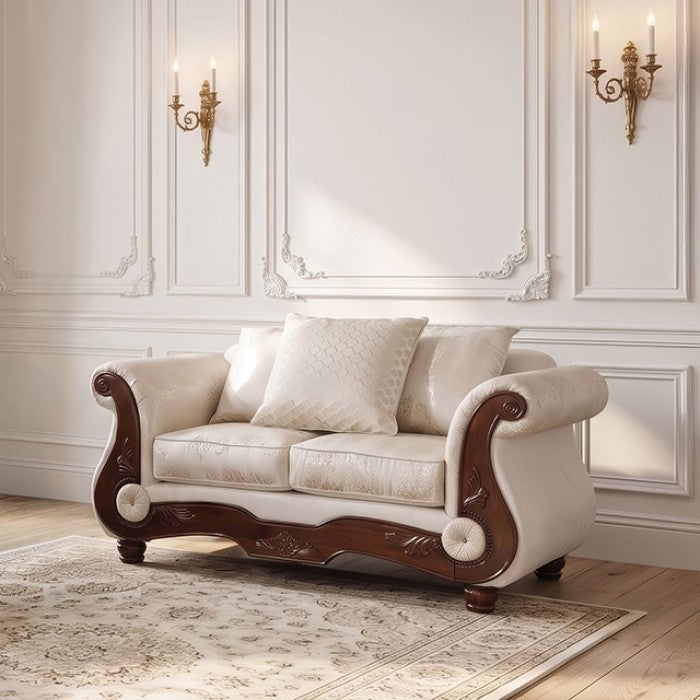 Sodaro Ivory Loveseat by Furniture of America at Eve Furniture