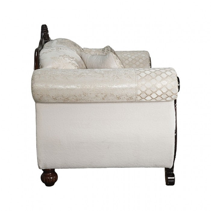 Sodaro Ivory/Dark Cherry 2- Piece Living Room set by Furniture of America at Eve Furniture