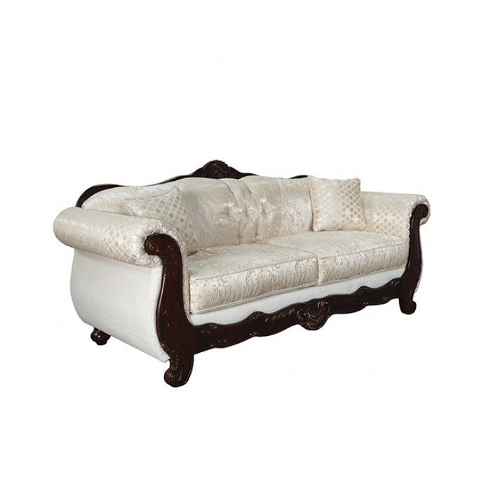 Sodaro Ivory/Dark Cherry 2- Piece Living Room set by Furniture of America at Eve Furniture