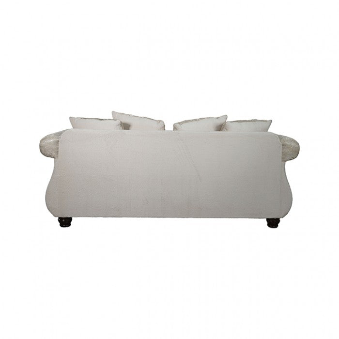 Sodaro Ivory/Dark Cherry Living Room Set by Furniture of America at Eve Furniture