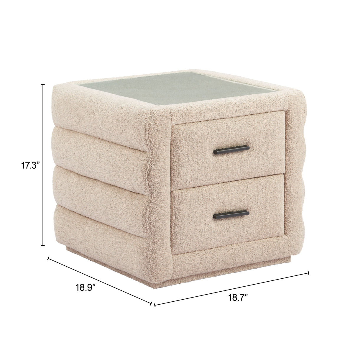 Soffice Beige Nightstand by Zuomod at Eve Furniture