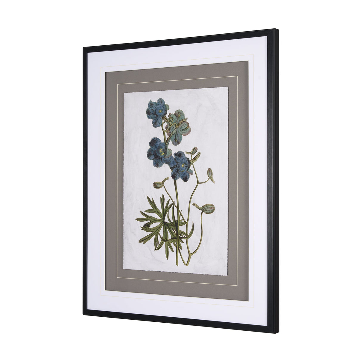 Soft Blue Botanoicals V by Mercana Studio Hand Embellished Framed Art Print Matted under Glass by Mercana at Eve Furniture