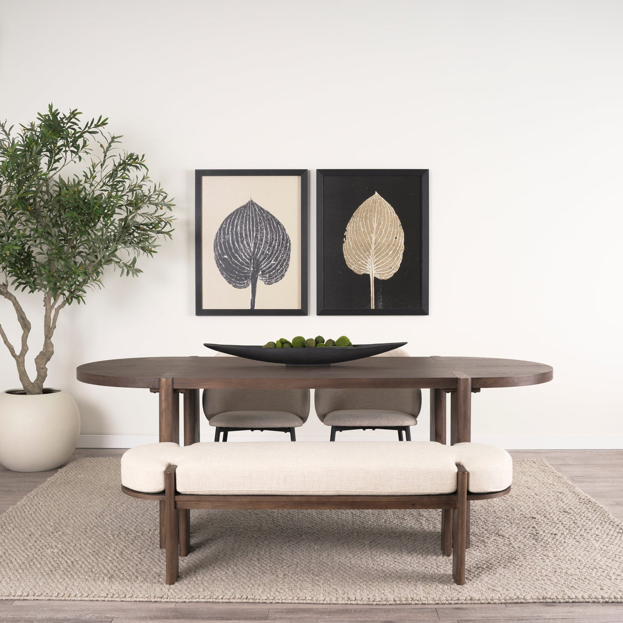 Sohan Dark Elm Wood Oval Dining Table by Mercana at Eve Furniture