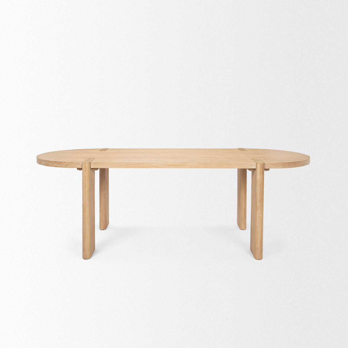 Sohan Light Brown Wood Oval Dining Table by Mercana at Eve Furniture