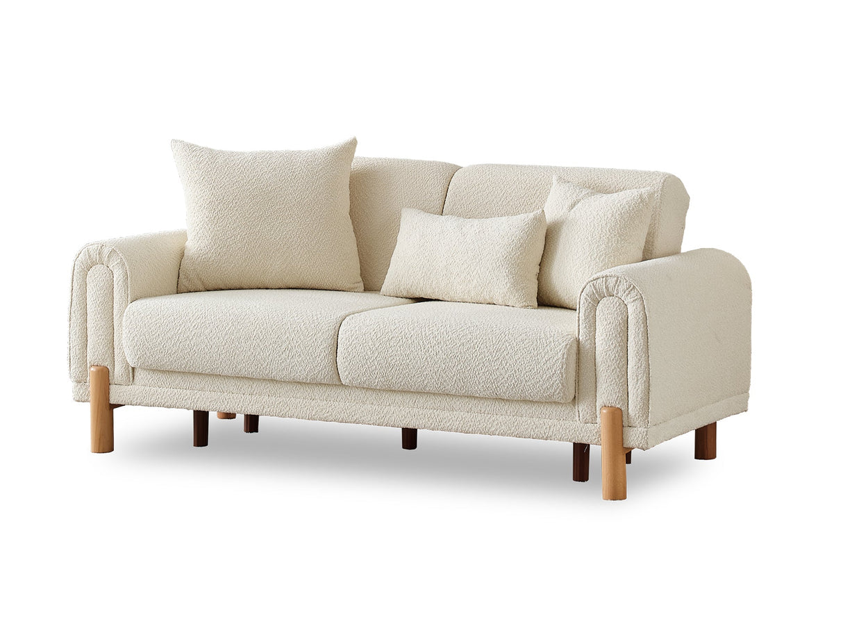 Soho 3-pieces (Sofa & Loveseat & Chair) Livingroom Set in Cream by Furnia at Eve Furniture