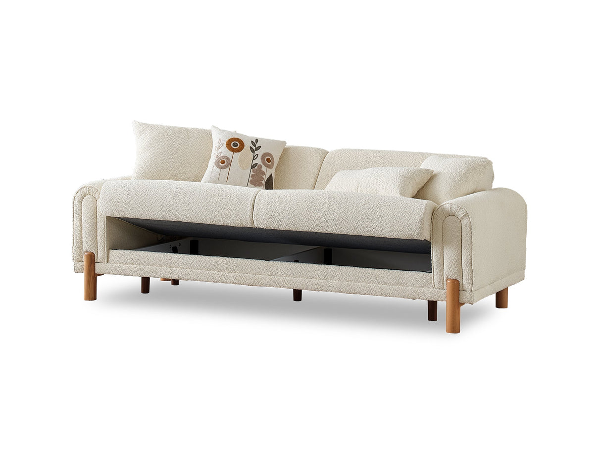Soho 3-pieces (Sofa & Loveseat & Chair) Livingroom Set in Cream by Furnia at Eve Furniture