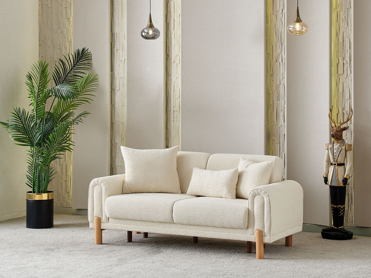 Soho 3-pieces (Sofa & Loveseat & Chair) Livingroom Set in Cream by Furnia at Eve Furniture