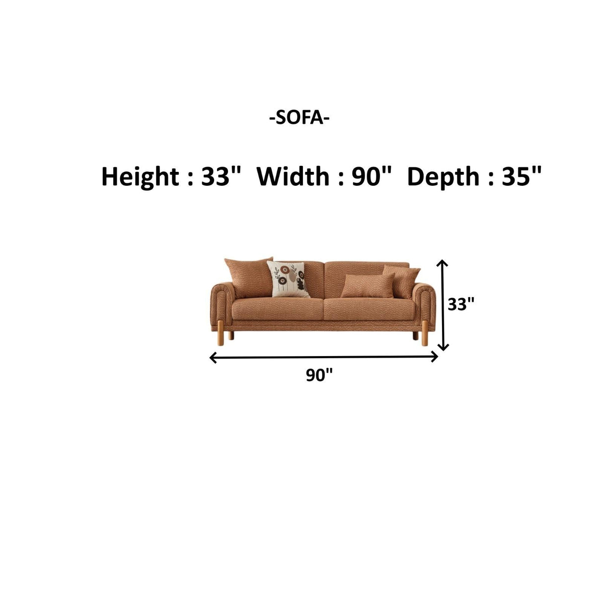 Soho 3-pieces (Sofa & Loveseat & Chair) Livingroom Set in Somon by Furnia at Eve Furniture