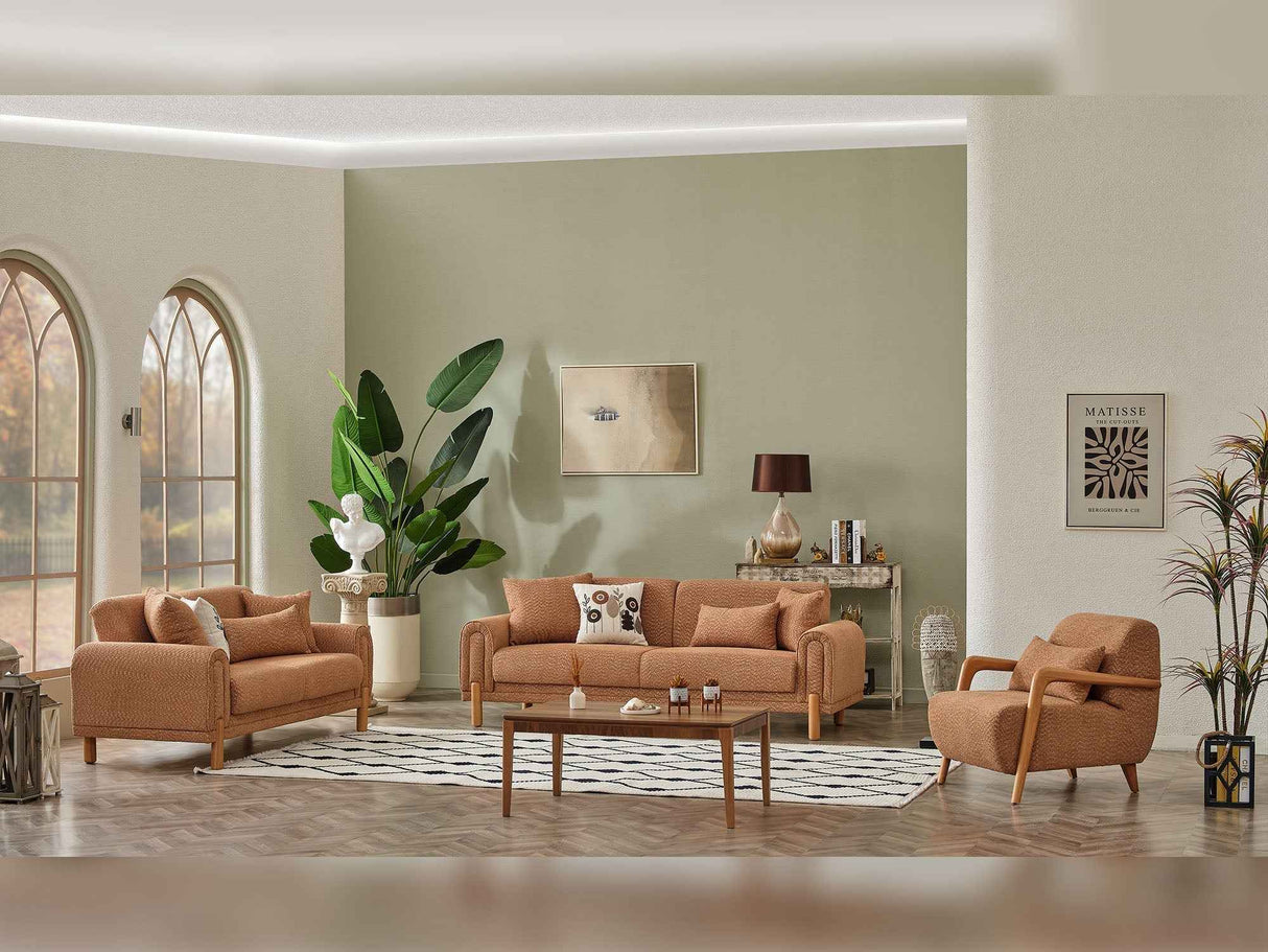Soho 3-pieces (Sofa & Loveseat & Chair) Livingroom Set in Somon