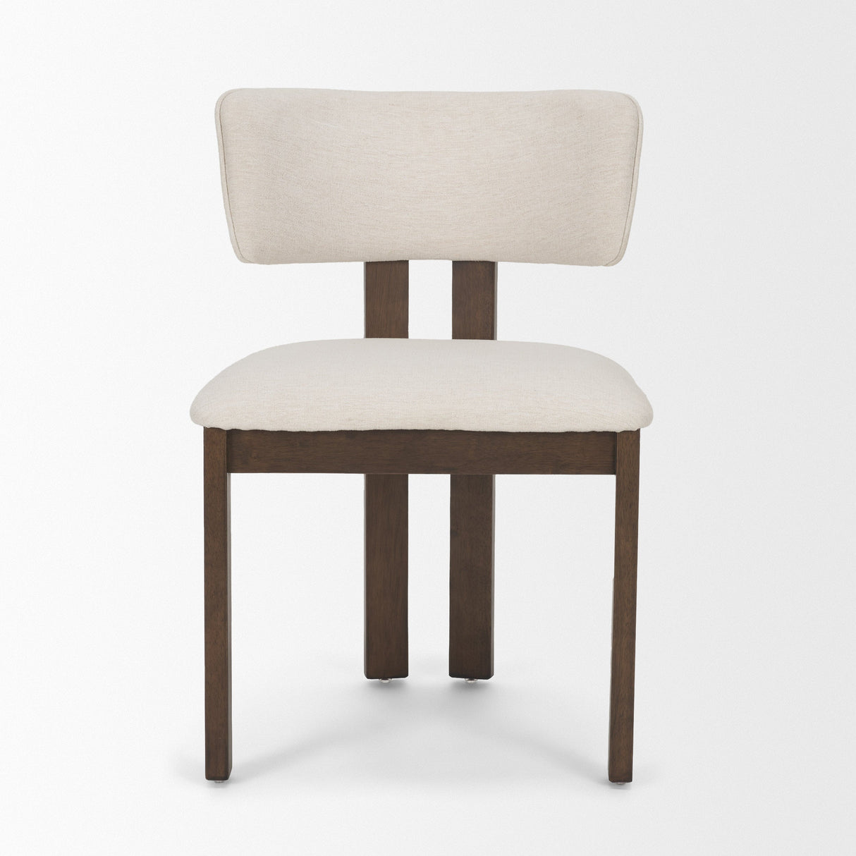 Soho Curved Open Back Cream Chenille Tripod Frame Dining Chair, Set of 2 by Mercana at Eve Furniture