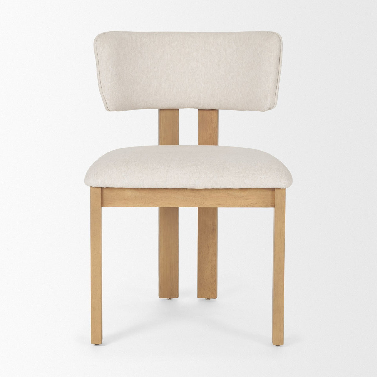 Soho Curved Open Back Cream w/ Light Brown Tripod Frame Dining Chair by Mercana at Eve Furniture