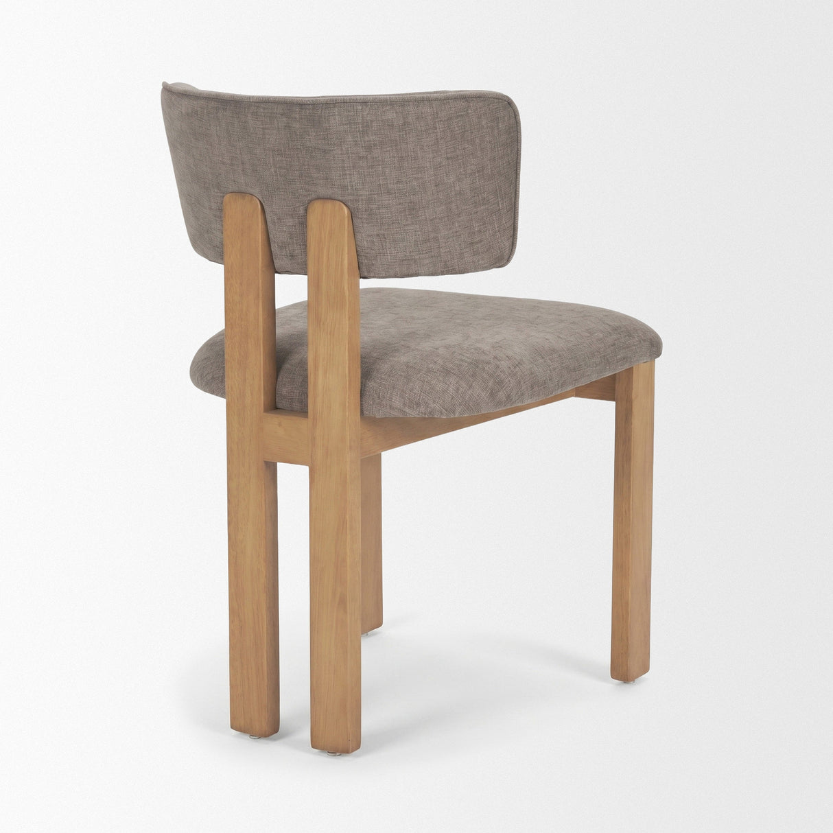 Soho Curved Open Back Gray Chenille Tripod Frame Dining Side Chair, Set of 2 by Mercana at Eve Furniture