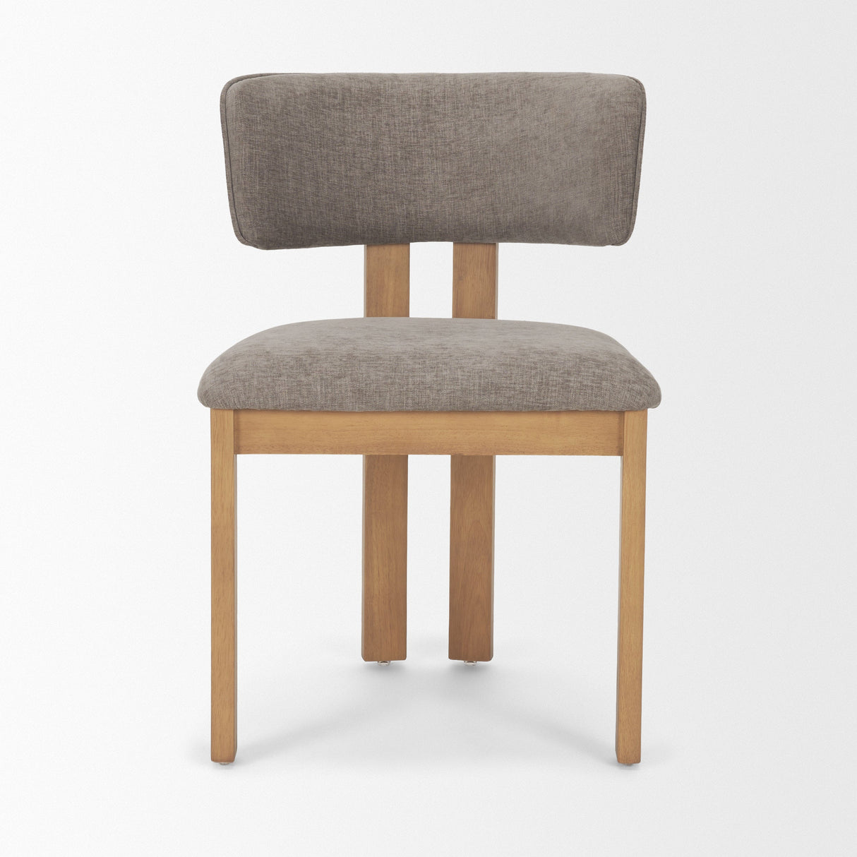 Soho Curved Open Back Gray Chenille Tripod Frame Dining Side Chair, Set of 2 by Mercana at Eve Furniture