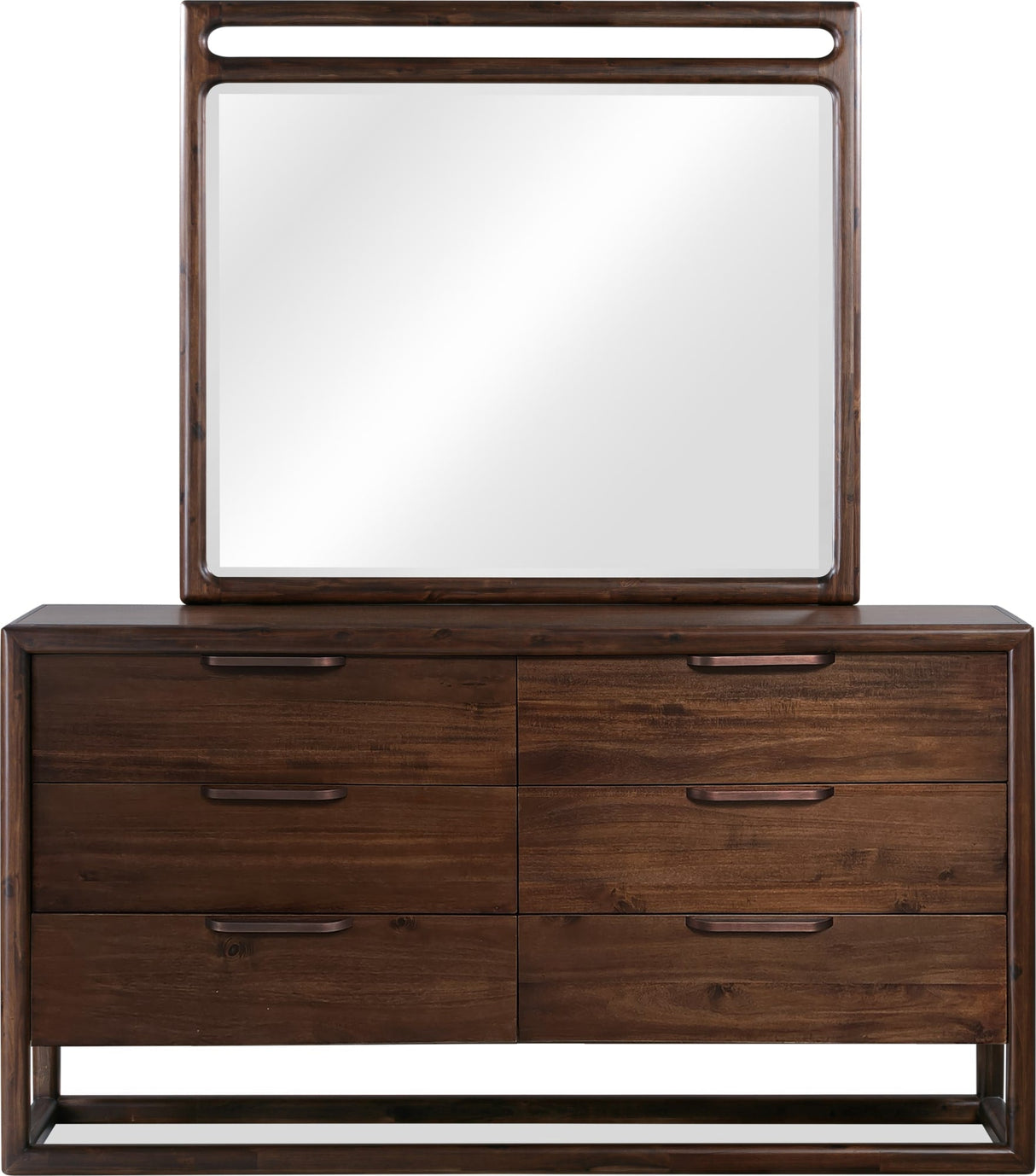 Sol Brown Spice Beveled Glass Wall or Dresser Mirror by Modus Furniture at Eve Furniture