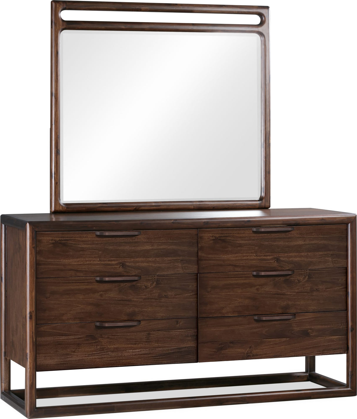 Sol Brown Spice Beveled Glass Wall or Dresser Mirror by Modus Furniture at Eve Furniture