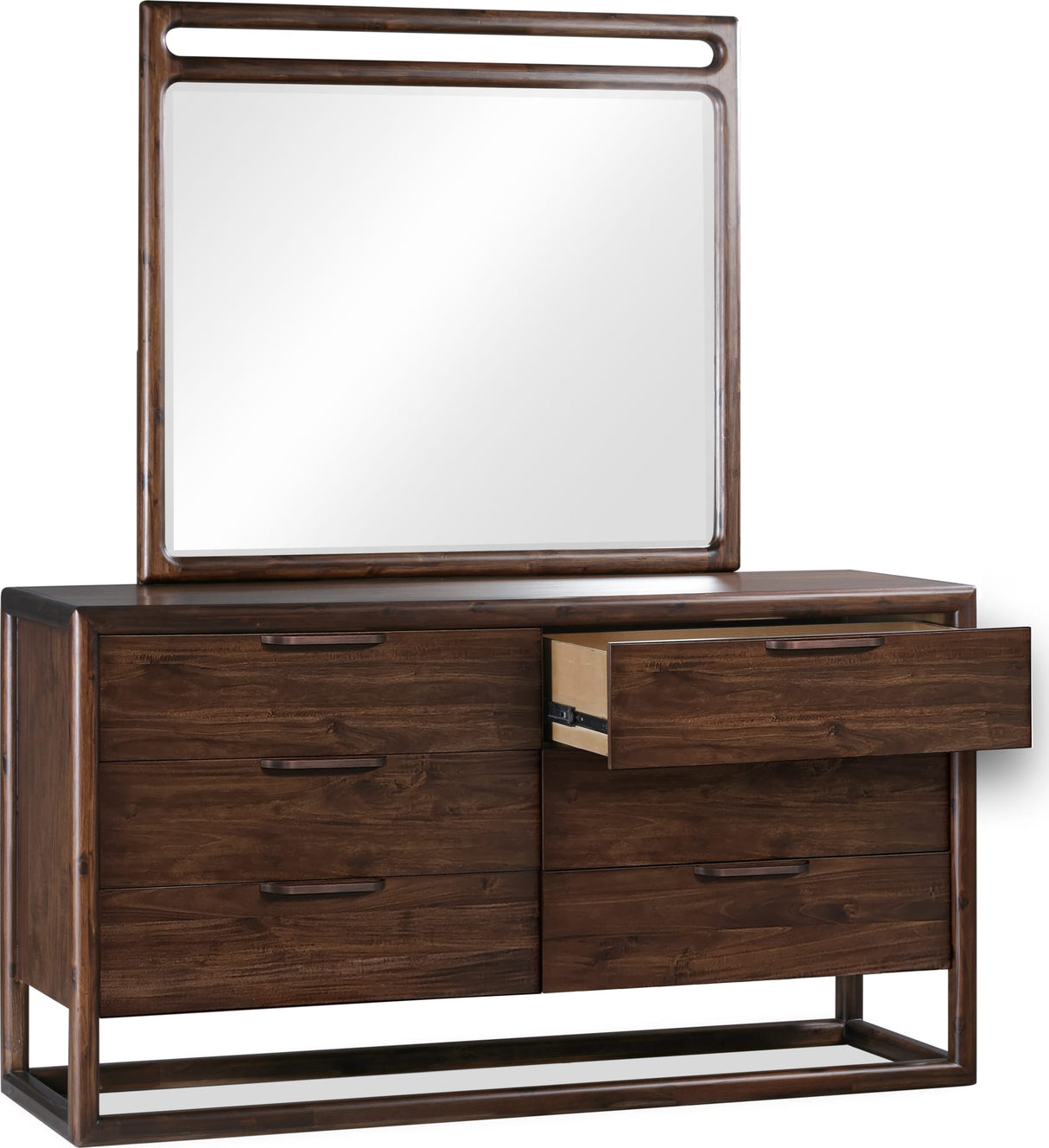Sol Brown Spice Beveled Glass Wall or Dresser Mirror by Modus Furniture at Eve Furniture