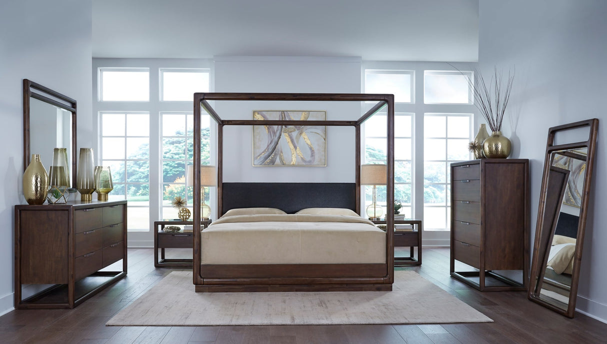 Sol Brown Spice Five Drawer Acacia Wood Chest by Modus Furniture at Eve Furniture