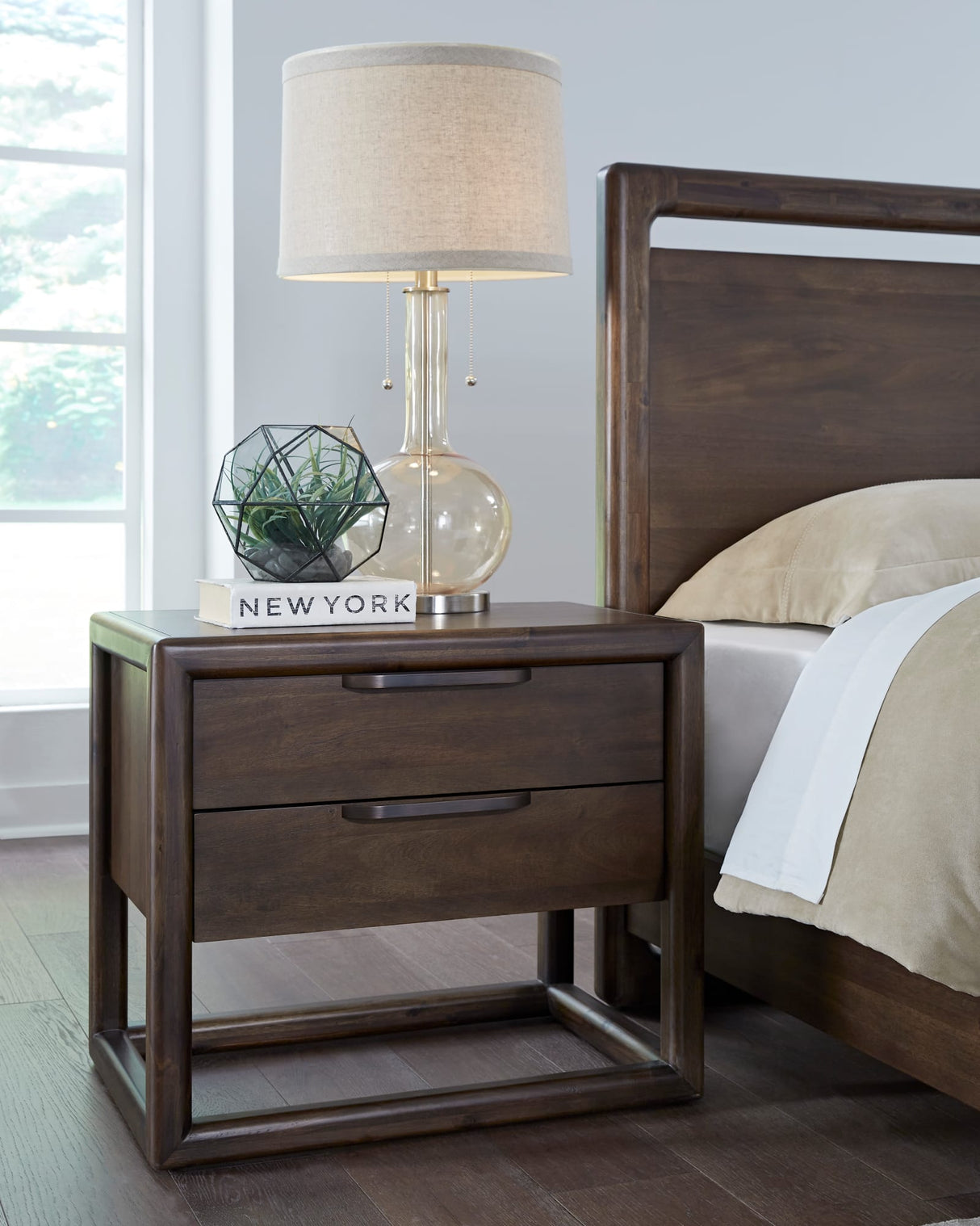 Sol Brown Spice Two Drawer USB by Modus Furniture at Eve Furniture