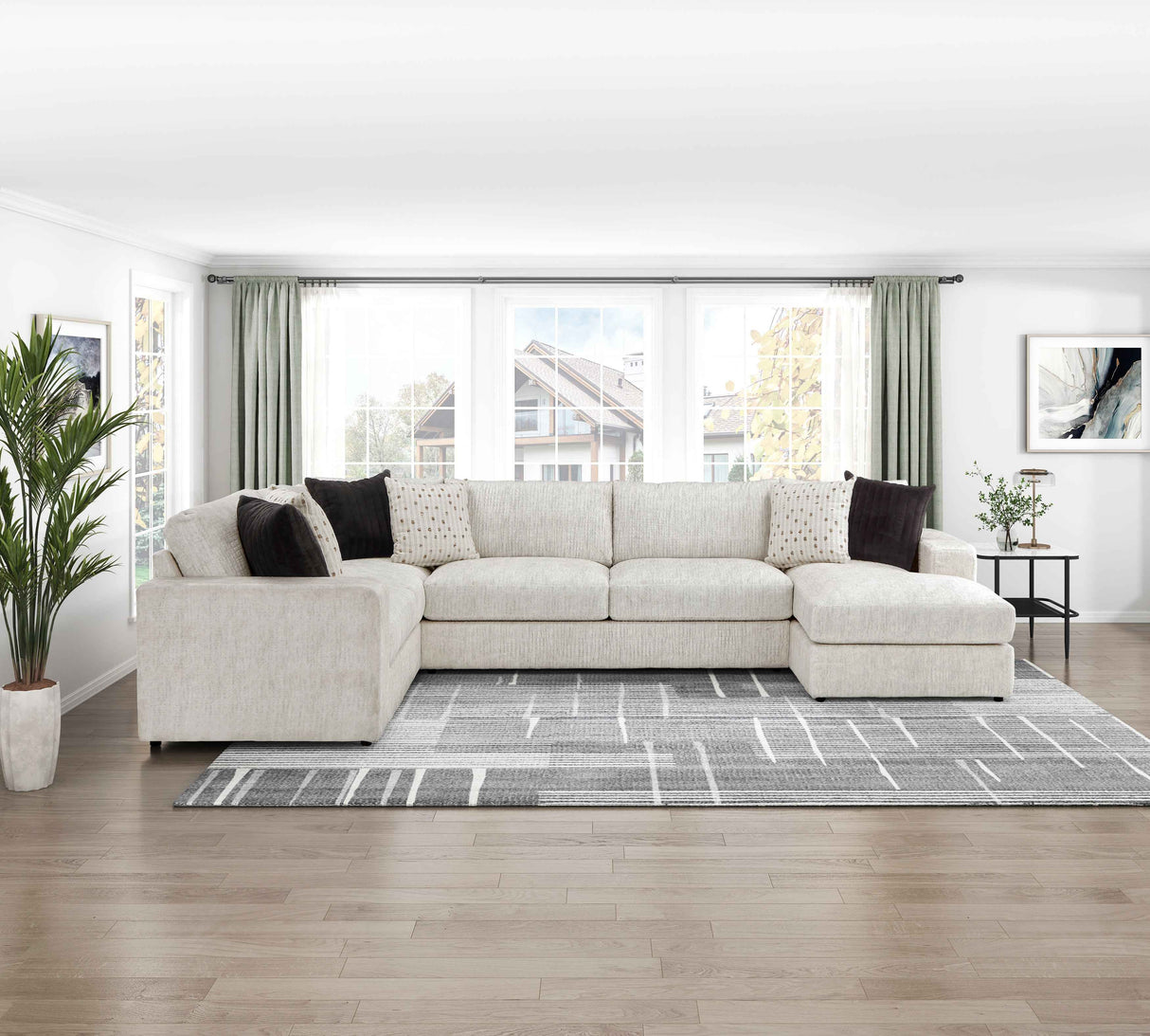 Solace Beige RAF Sectional by Homelegance at Eve Furniture