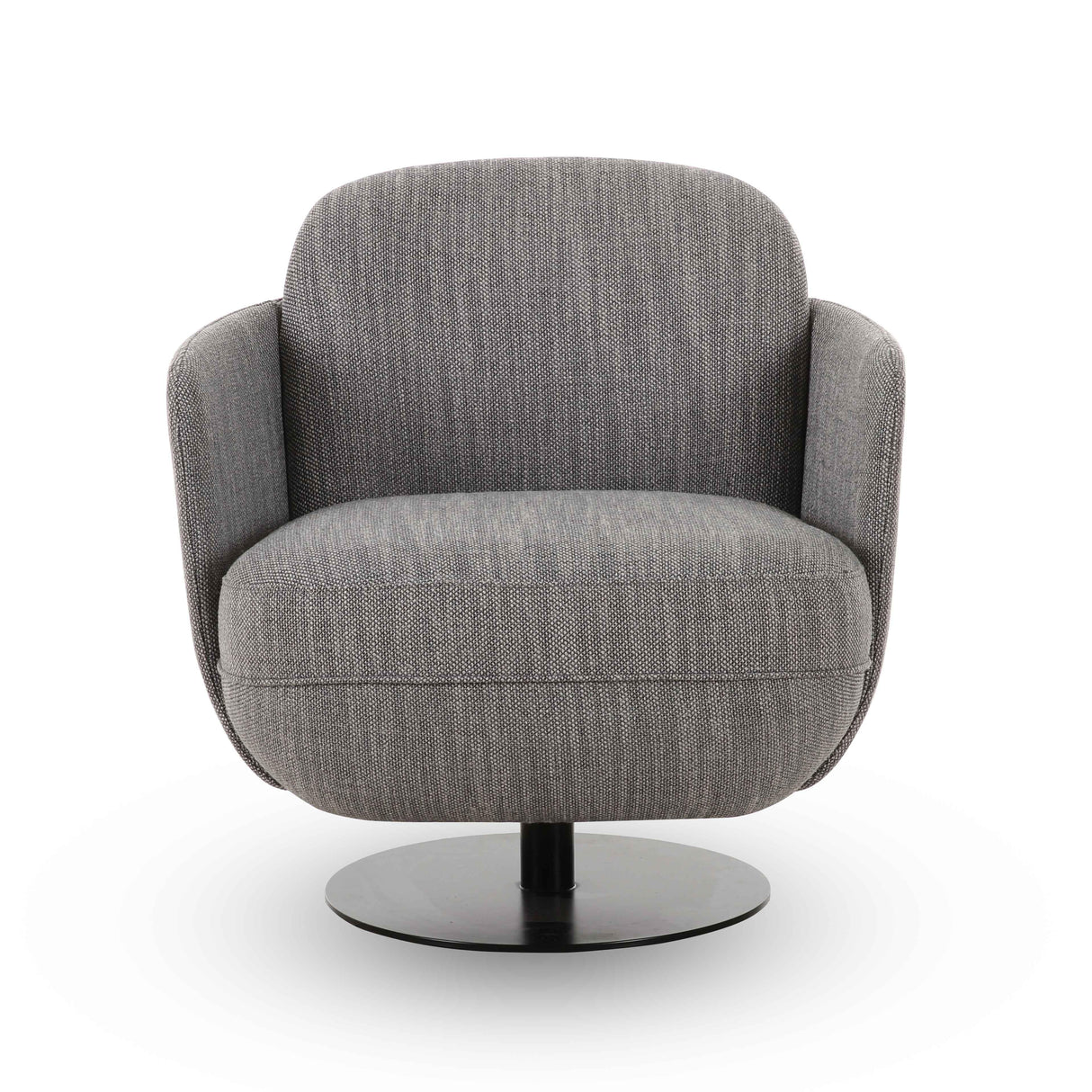 Solange Grey Textured Weave Swivel Chair by TOV Furniture at Eve Furniture