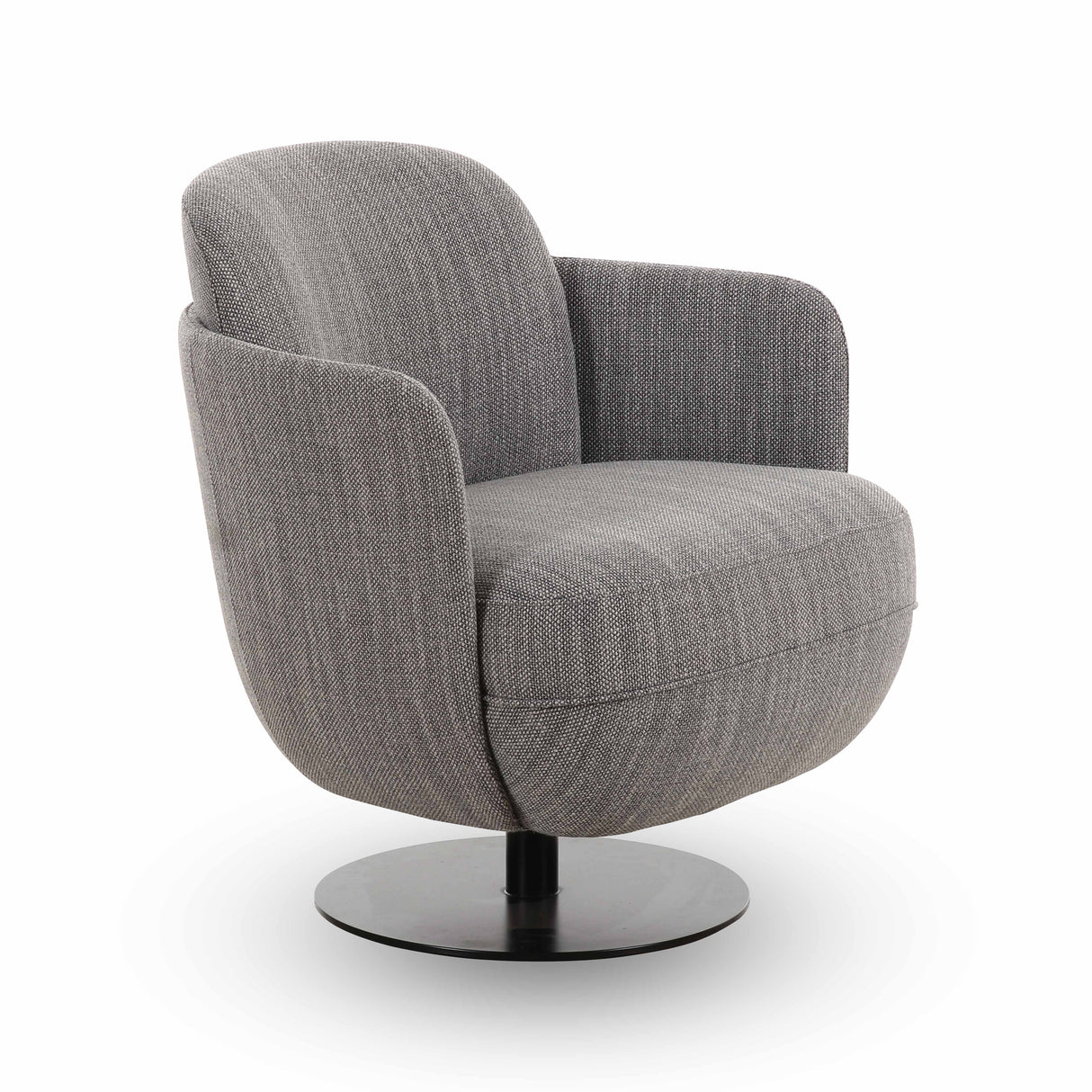 Solange Grey Textured Weave Swivel Chair by TOV Furniture at Eve Furniture