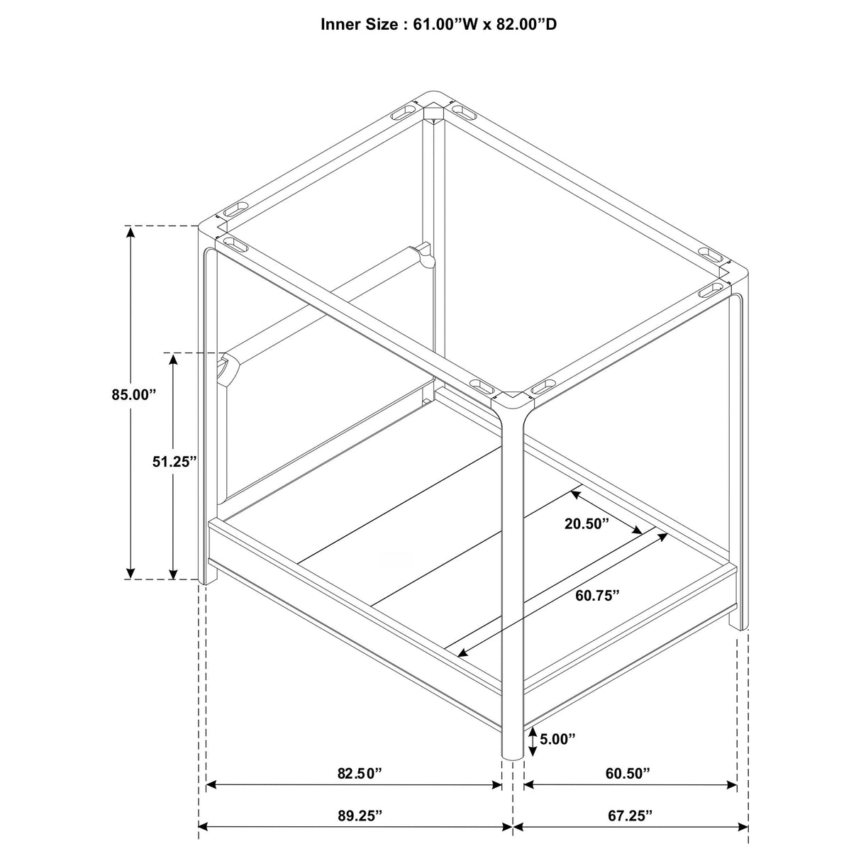 Solano 85-inch Weathered Mango Queen Canopy Bed by Coaster at Eve Furniture