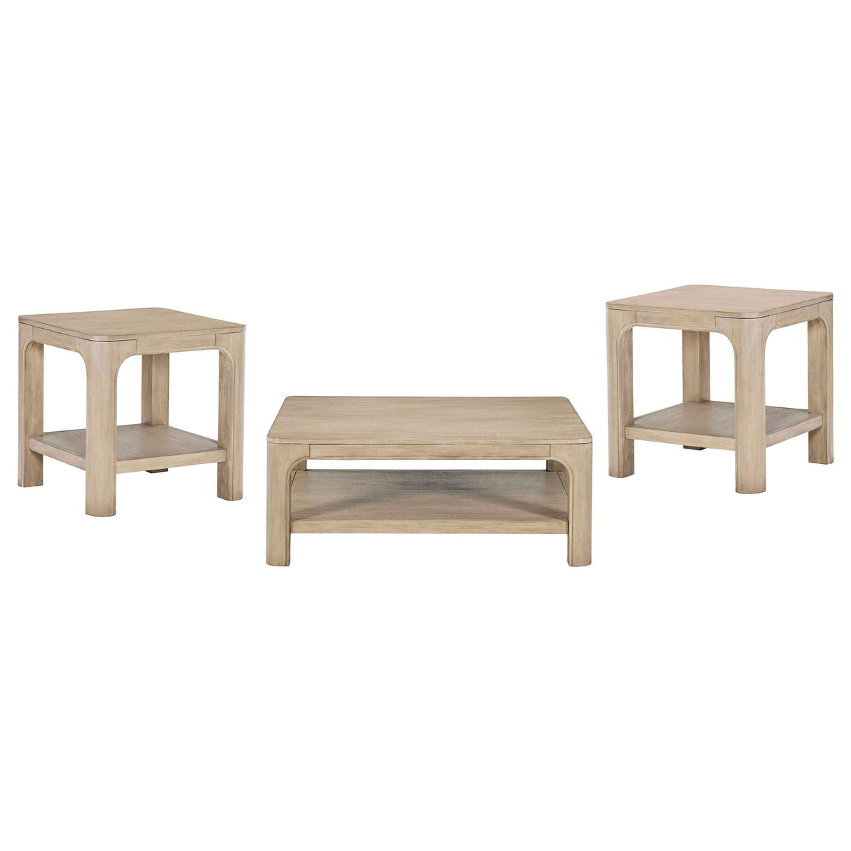 Solano Weathered Mango 3-piece Square Coffee Table Set by Coaster at Eve Furniture