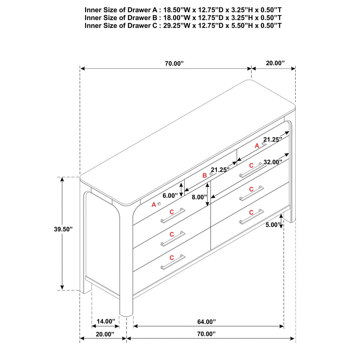 Solano Weathered Mango 9-drawer Bedroom Dresser Cabinet by Coaster at Eve Furniture