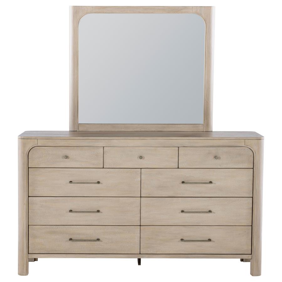 Solano Weathered Mango 9-drawer Bedroom Dresser with Mirror by Coaster at Eve Furniture