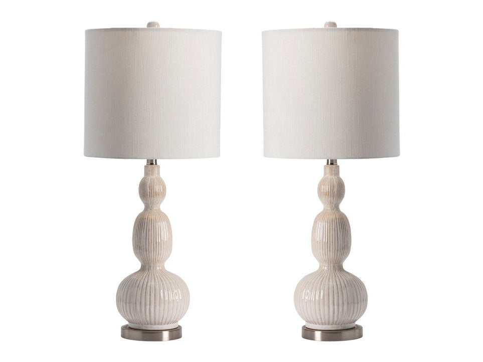 Solano White Table Lamp (Set of 2) by Crestview at Eve Furniture