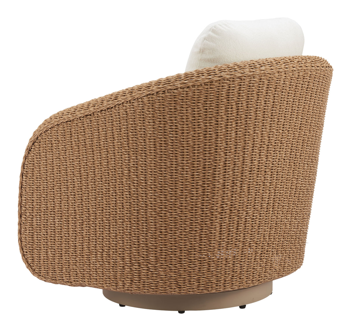 Solara Ivory Outdoor Swivel Chair by Zuomod at Eve Furniture