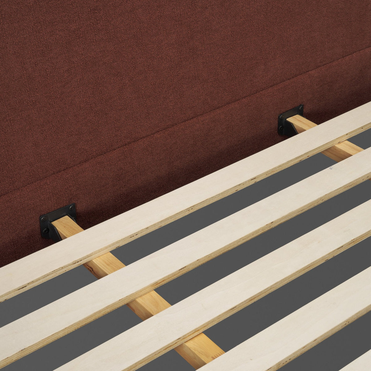 Solene Queen Upholstered Bedframe w/ Footbed | Curved Headboard | Burgundy Fabric by Mercana at Eve Furniture
