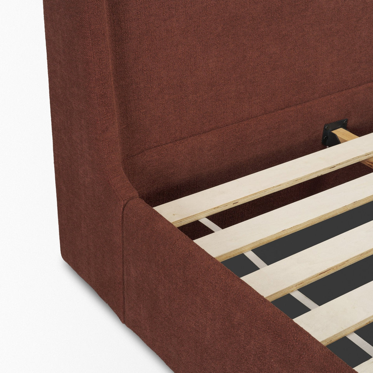 Solene Queen Upholstered Bedframe w/ Footbed | Curved Headboard | Burgundy Fabric by Mercana at Eve Furniture