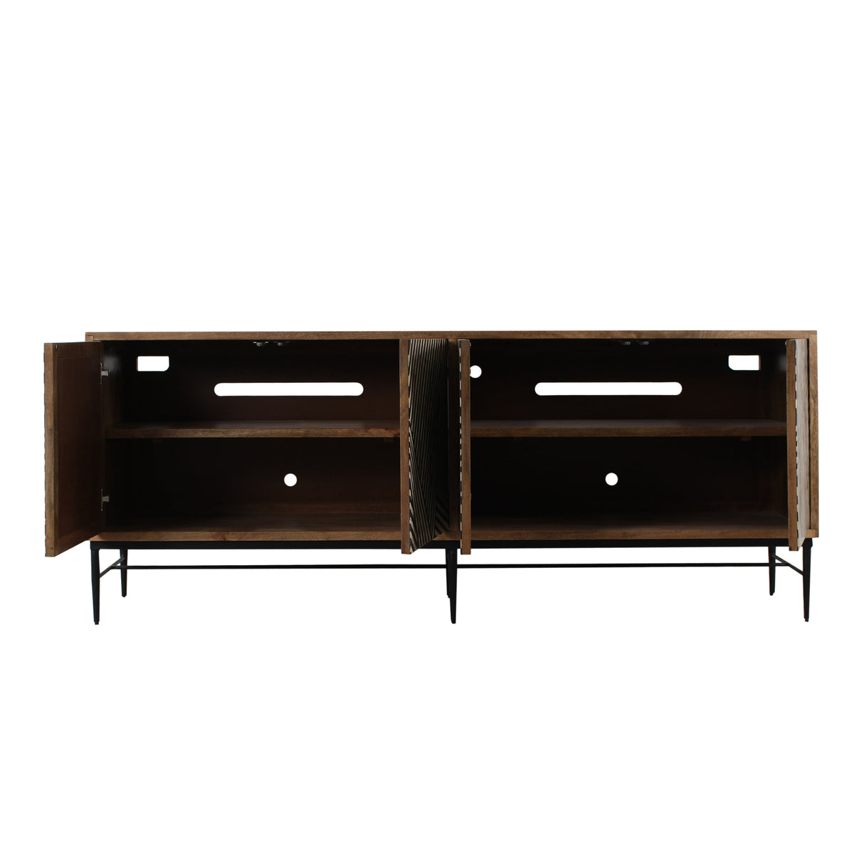 Solomon 80" Sideboard with Horn and Wood Inlay on Metal Base by Home Trends & Design at Eve Furniture