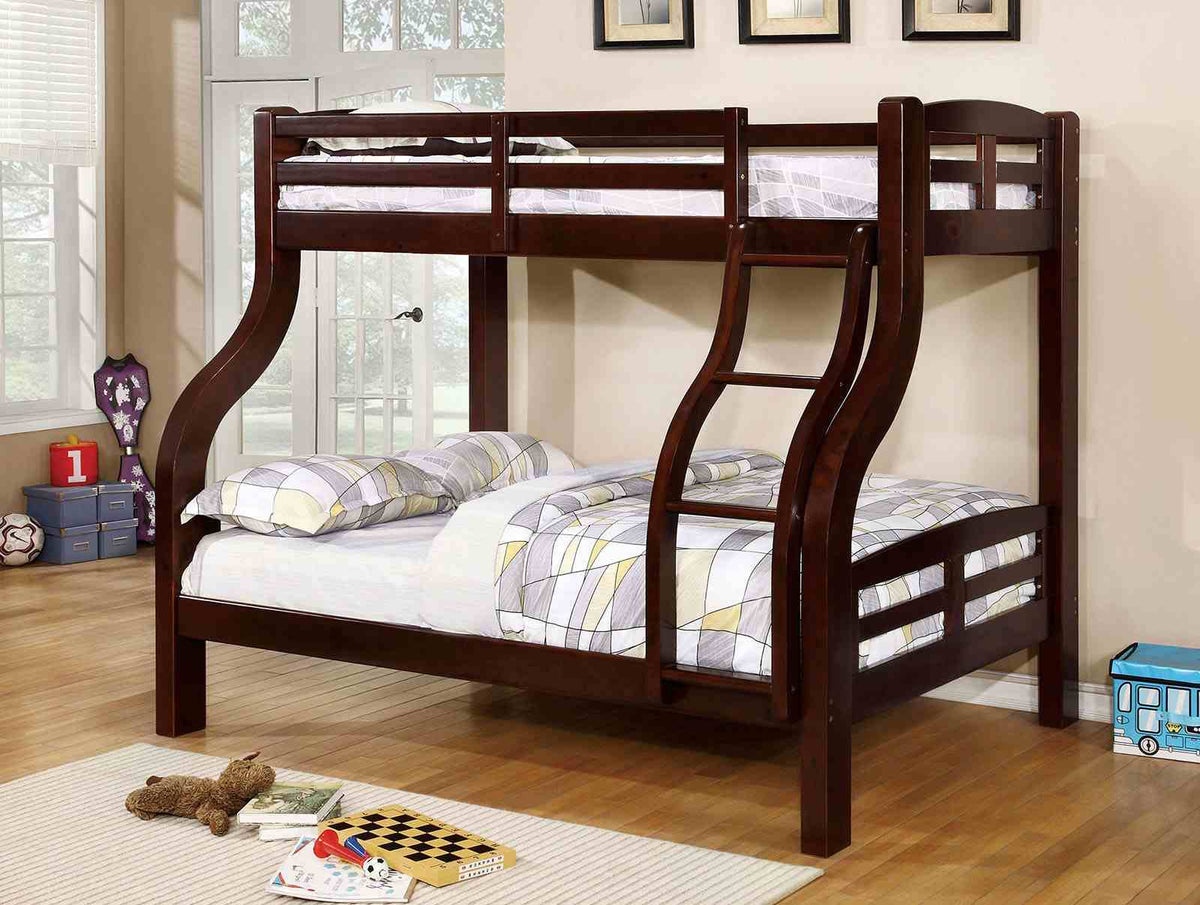 Solpine Espresso Twin/Full Bunk Bed by Furniture of America at Eve Furniture