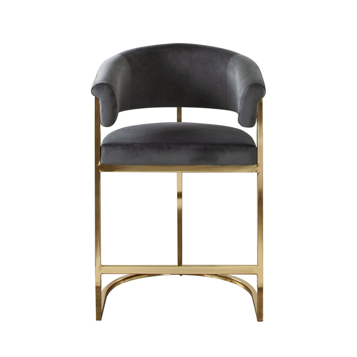 Solstice Grey/Gold Velvet Counter Chair by Diamond Sofa at Eve Furniture