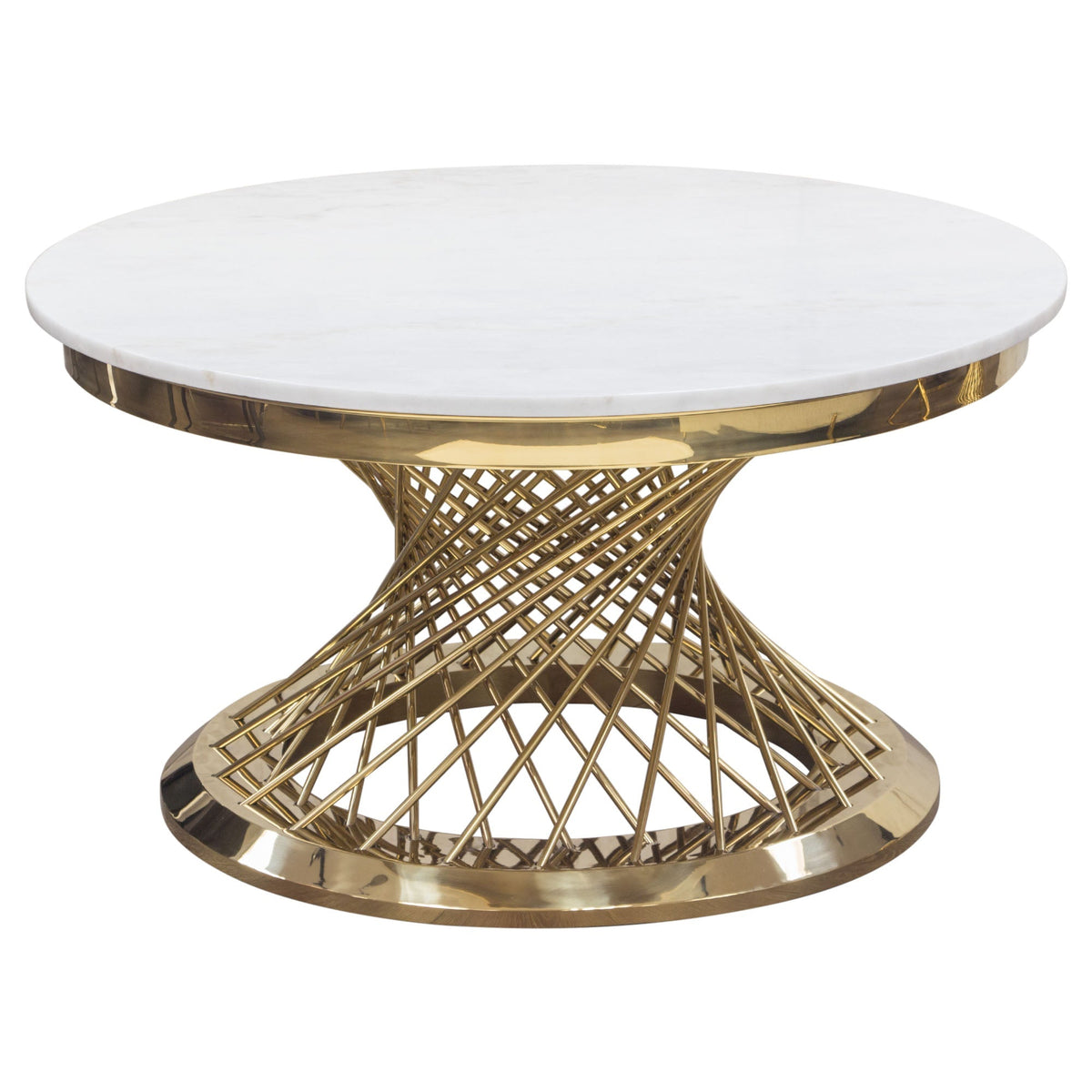 Solstice Marble Round Coffee Table by Diamond Sofa at Eve Furniture