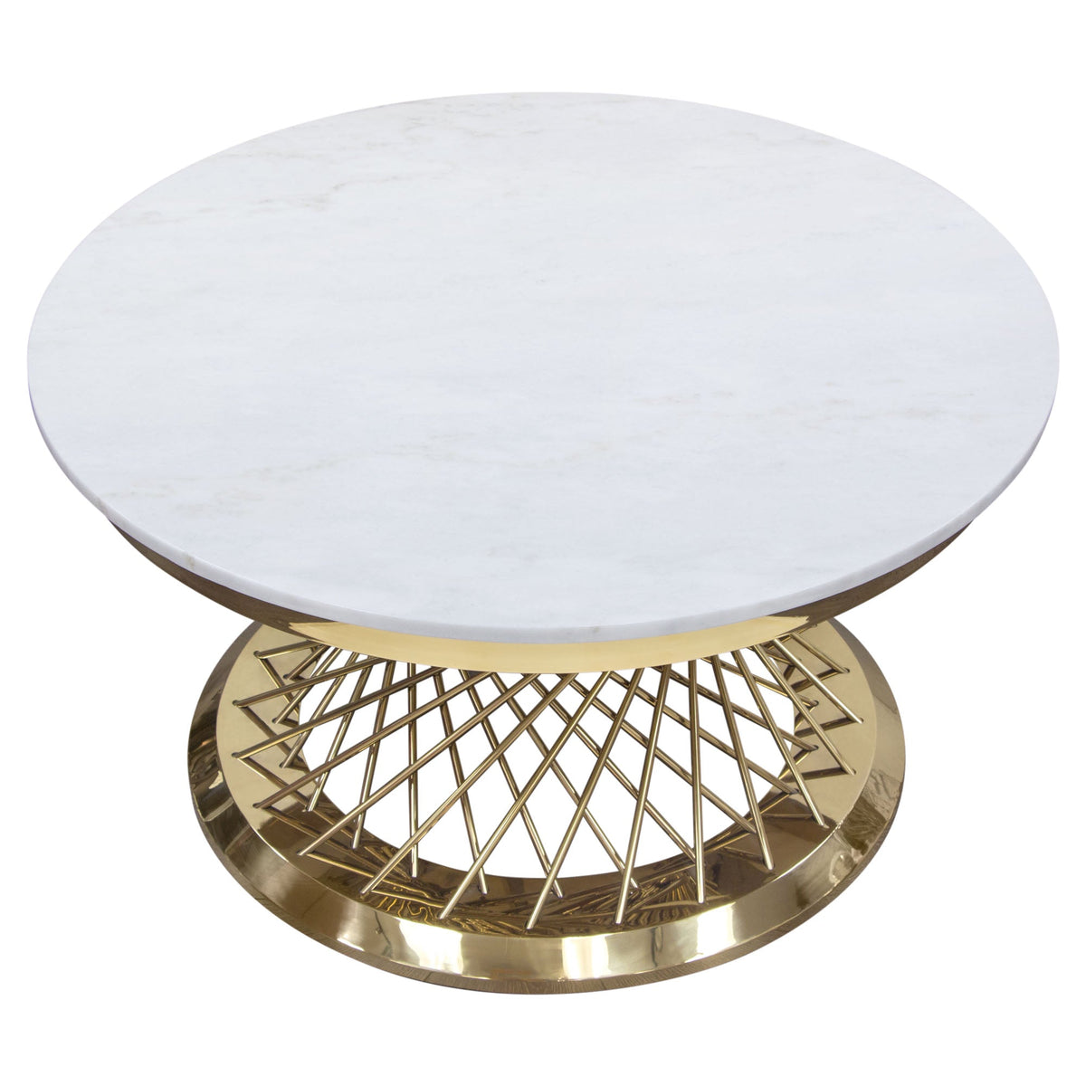 Solstice Marble Round Coffee Table by Diamond Sofa at Eve Furniture