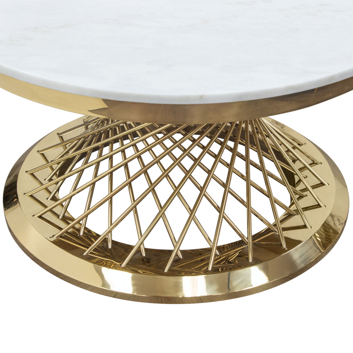 Solstice Marble Round Coffee Table by Diamond Sofa at Eve Furniture