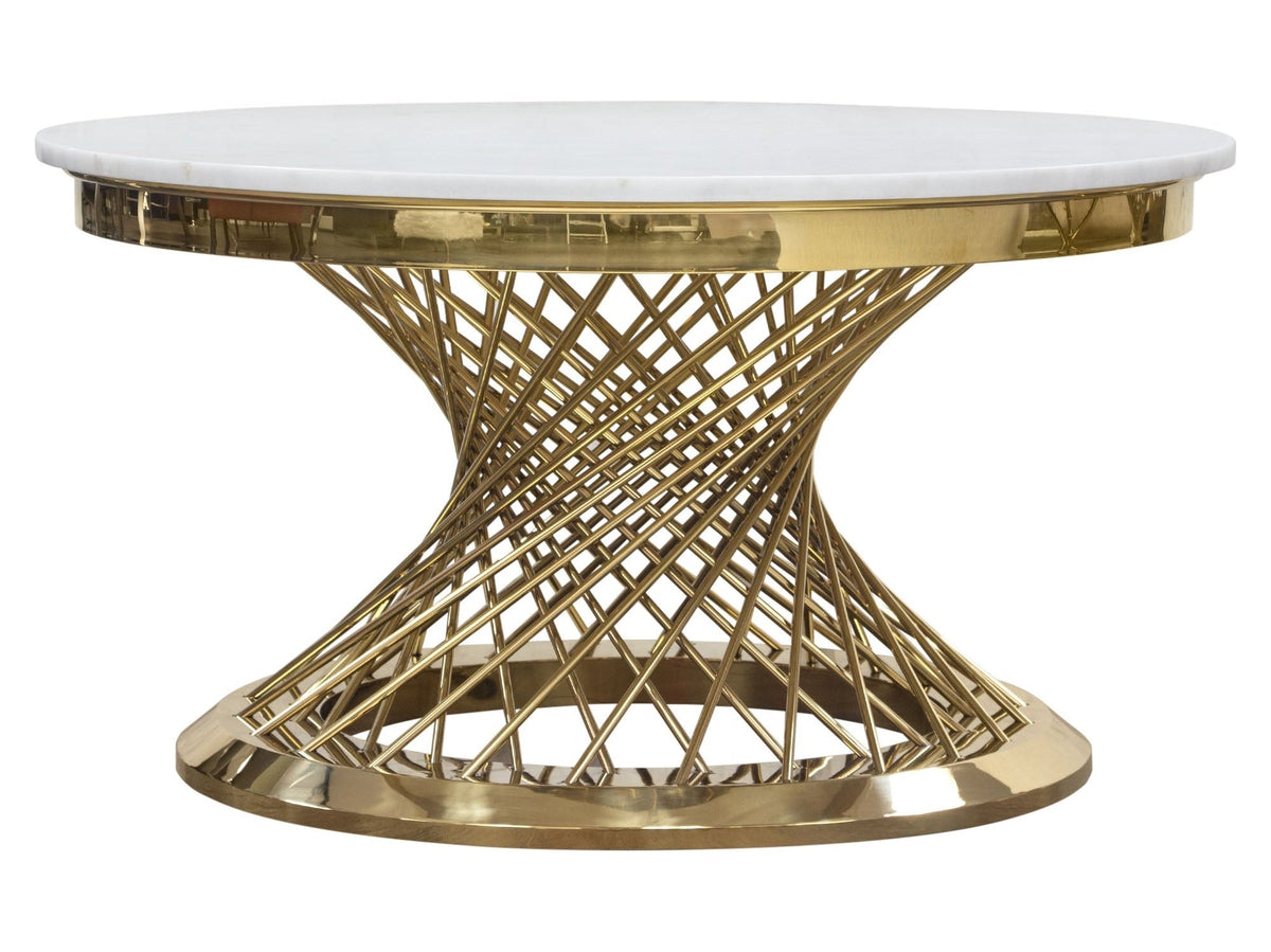 Solstice Marble Round Coffee Table by Diamond Sofa at Eve Furniture